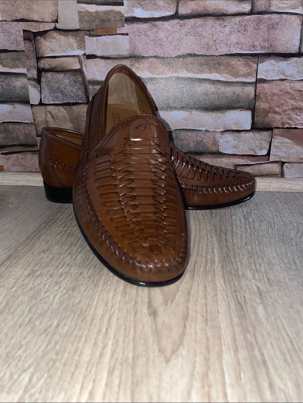 Florsheim Men's Woven Slip-On Loafers in Tan Brown